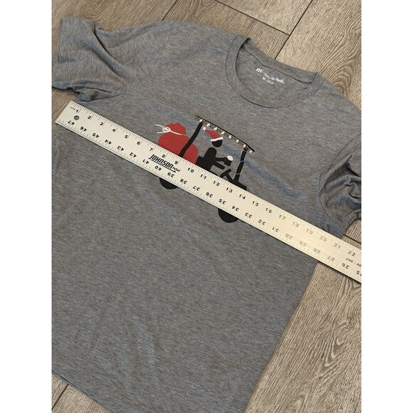 Travis Mathew Tshirt Mens Medium Gray Christmas Golf Cart Short Sleeve - Picture 5 of 7